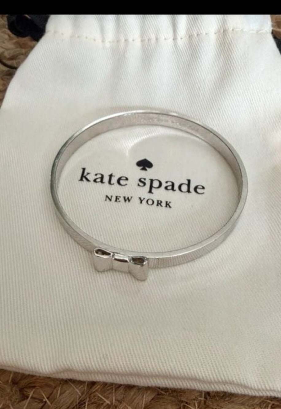 Kate Spade Silver-Tone Bow Bangle Bracelet